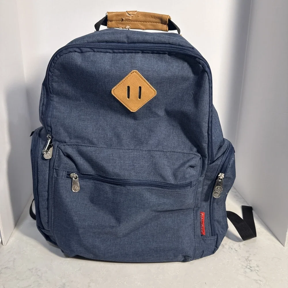 Fisher-Price River Backpack Diaper Bag Old World Navy Adjustable Straps